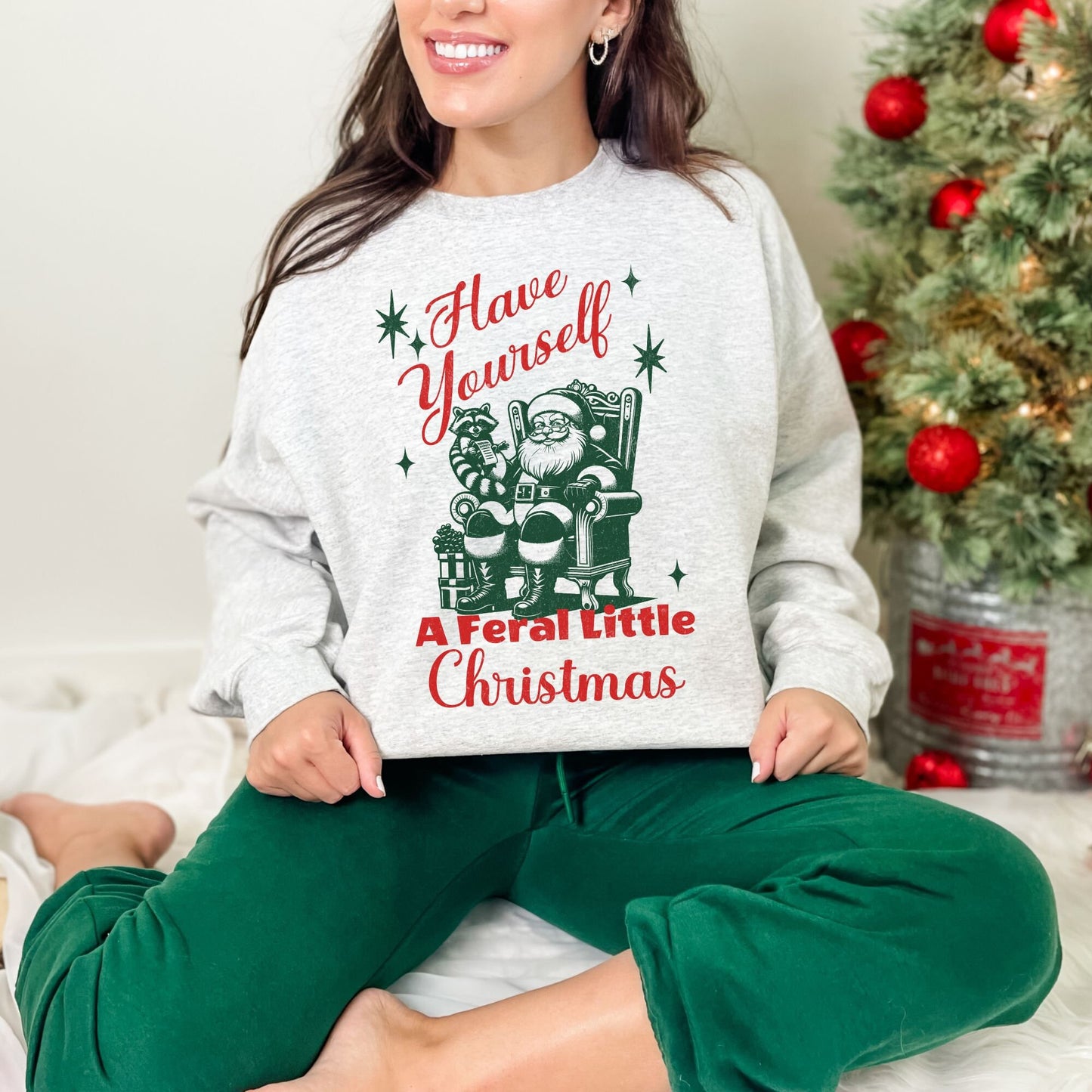 Have Yourself A Feral Little Christmas Raccoon Sweatshirt