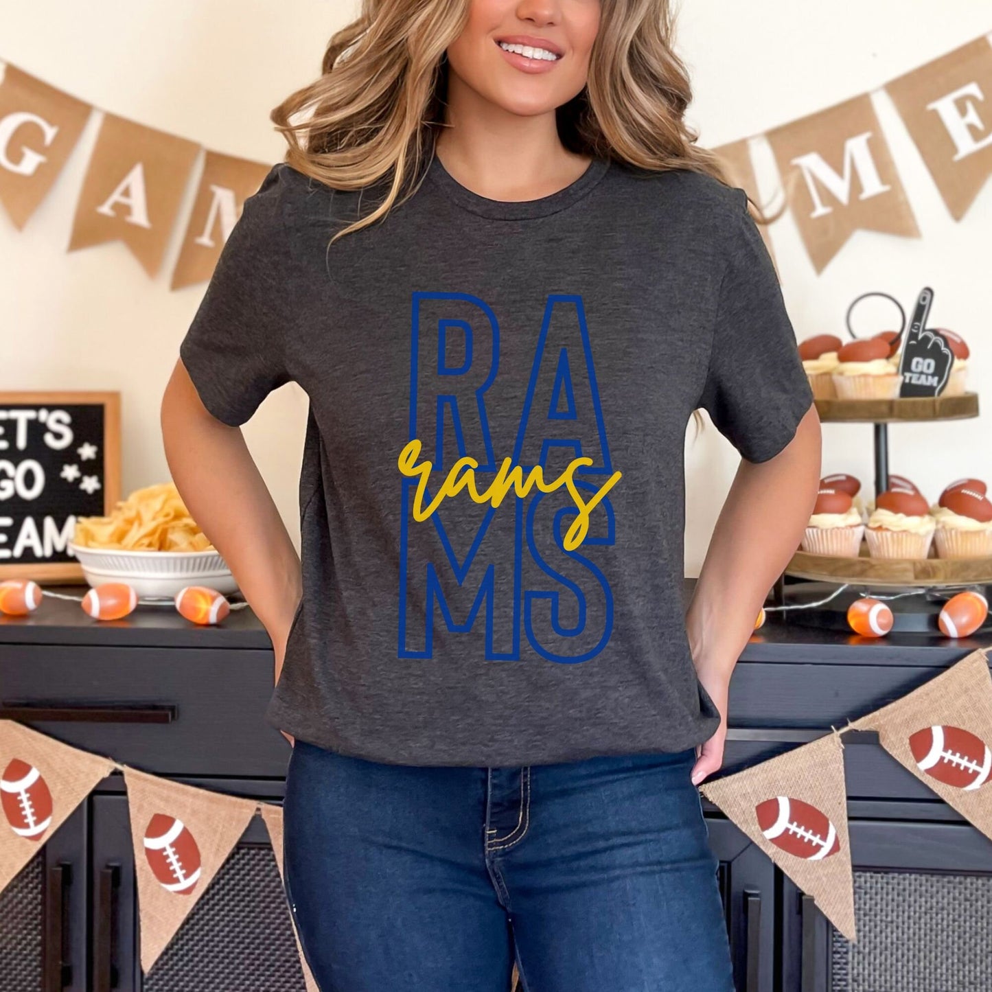 Trendy Rams Football Game Day Shirt for Tailgating, Rams T-shirt, Rams Football Tee, Gift For Rams Fan