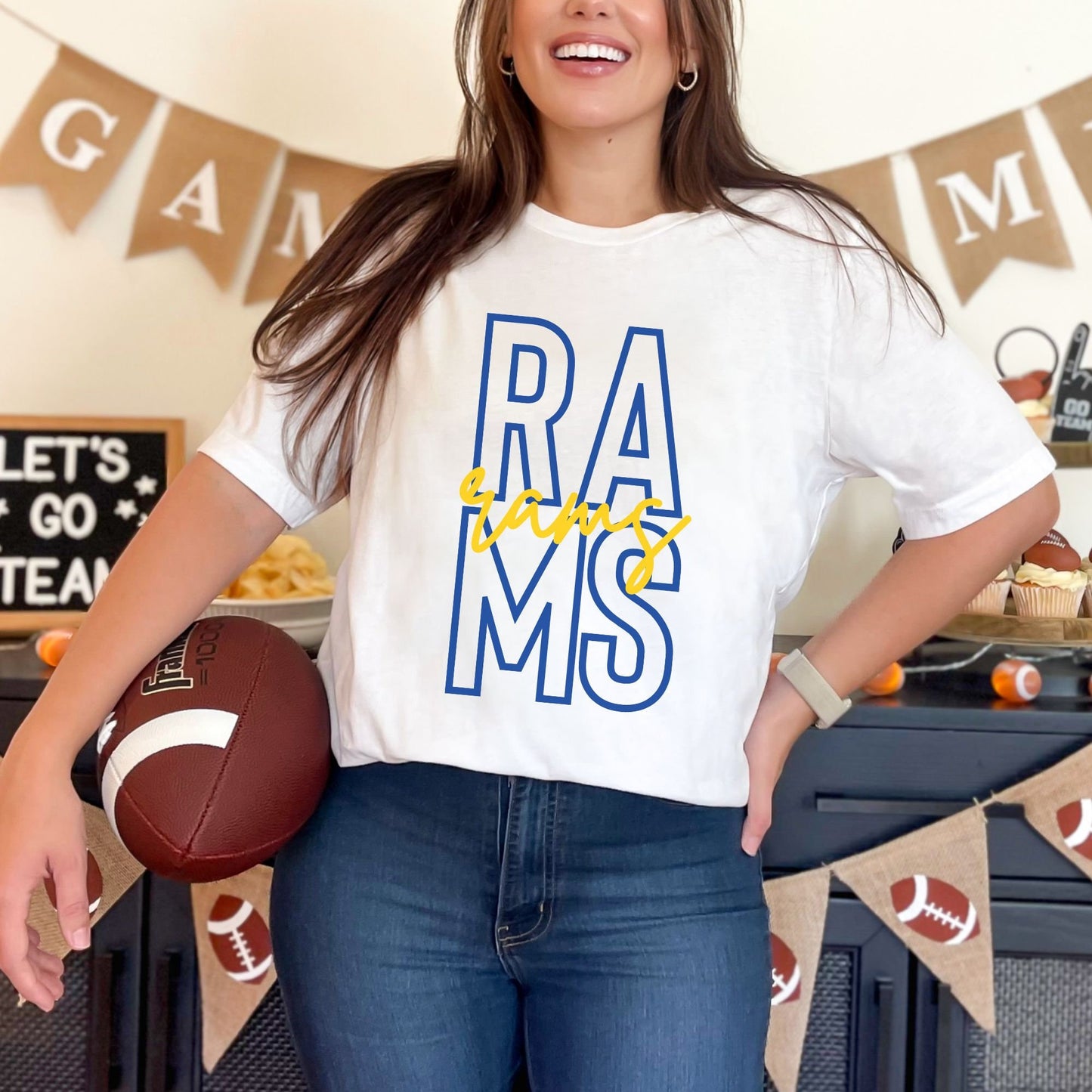 Trendy Rams Football Game Day Shirt for Tailgating, Rams T-shirt, Rams Football Tee, Gift For Rams Fan