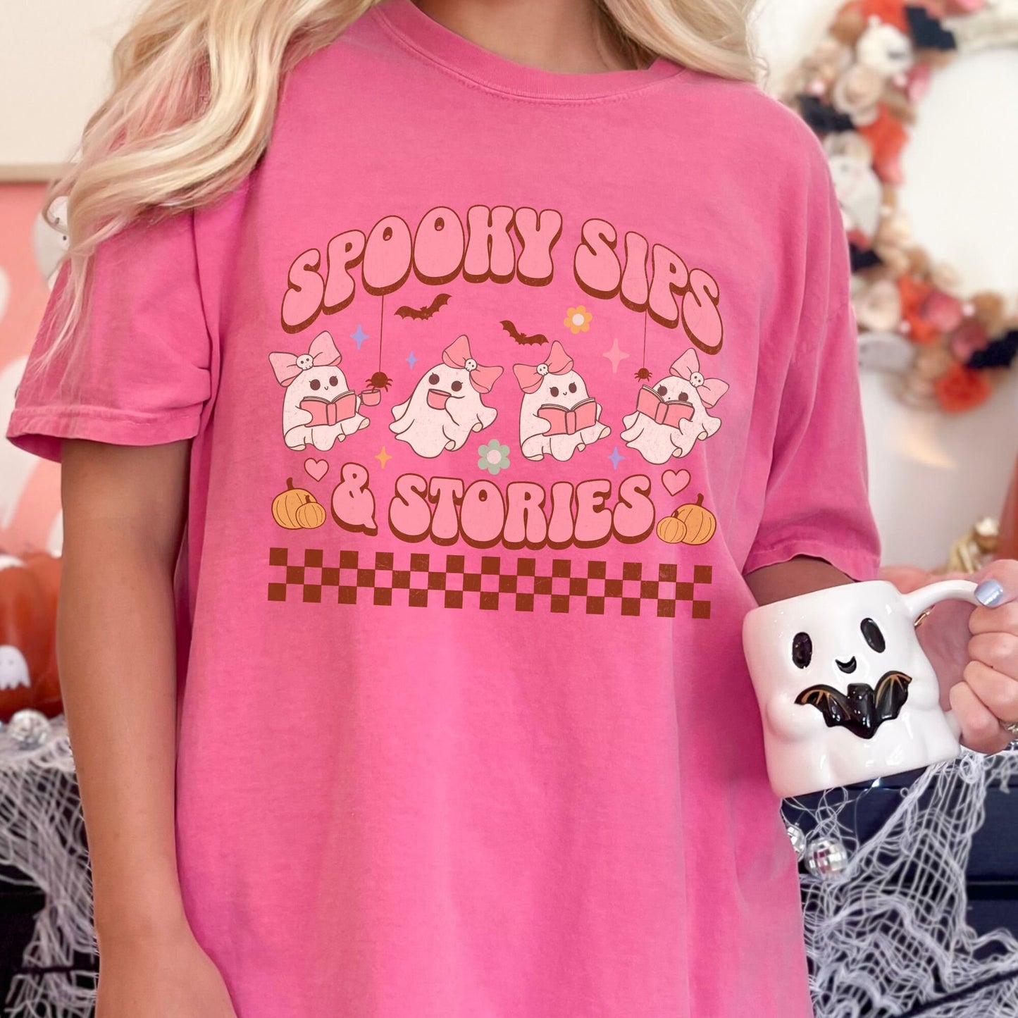 Cute Groovy Halloween Ghost Comfort Colors Shirt