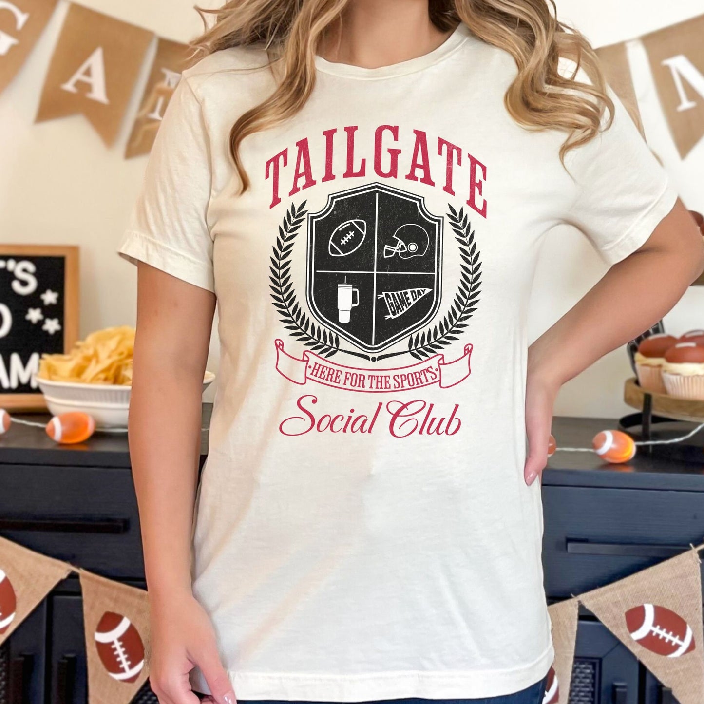 Trendy Tailgate Red and Black Football  Varsity Tailgating Shirt