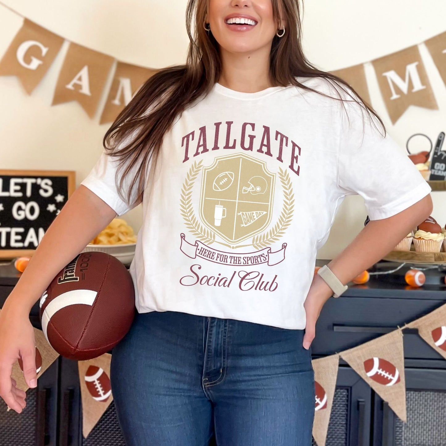 Burgundy and Gold Football Tailgate Gameday Shirt