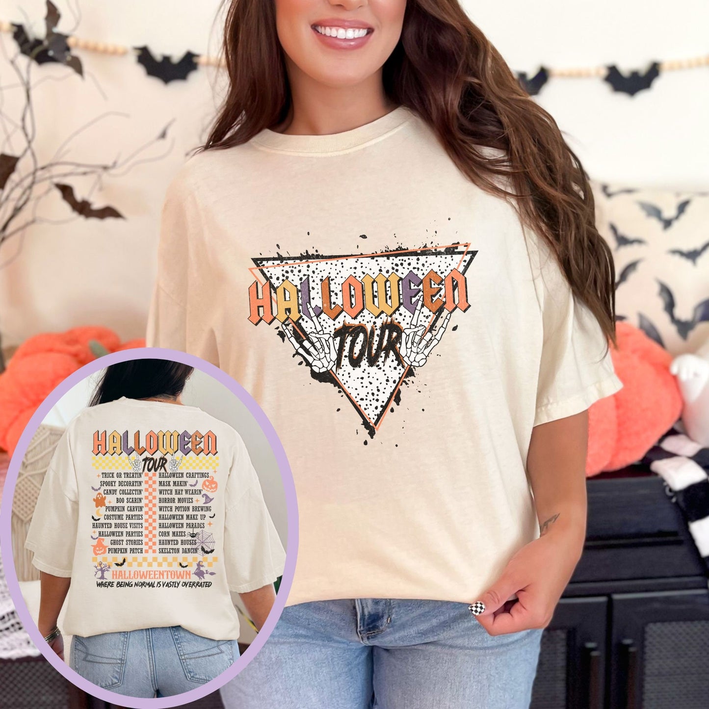 Skeleton Halloween Tour Comfort Colors Shirt