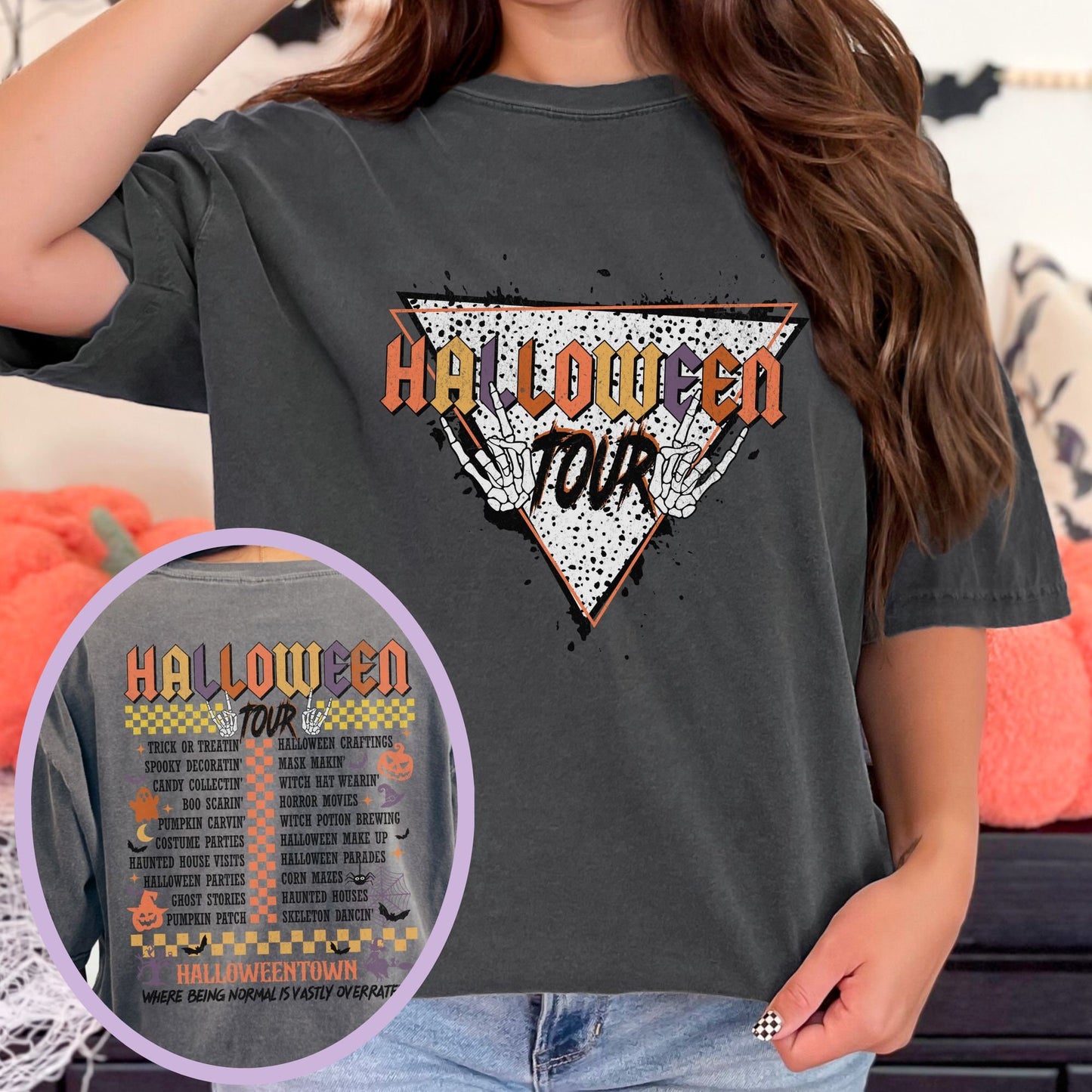 Skeleton Halloween Tour Comfort Colors Shirt