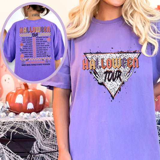 Skeleton Halloween Tour Comfort Colors Shirt