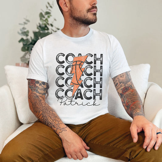 Custom Basketball Coach Lightning Shirt