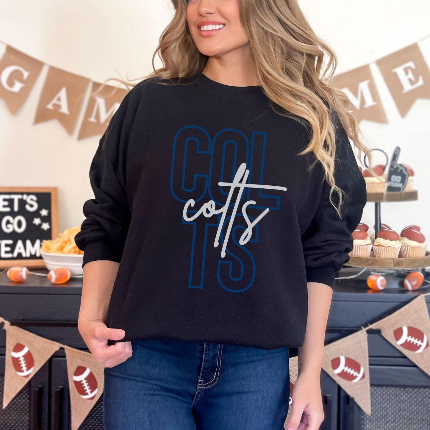 Trendy Colts Football Game Day Sweatshirt for Tailgating, Colts Crewneck, Colts Football Sweatshirt, Gift For Colts Fan