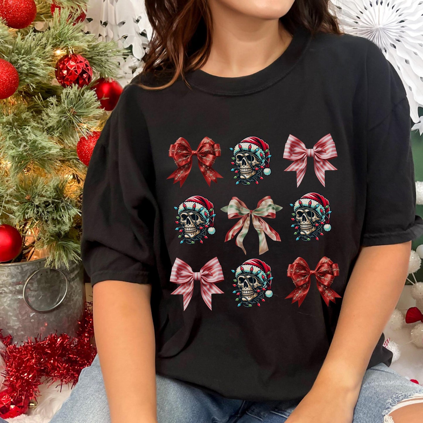 Christmas Coquette Skeleton Comfort Colors Shirt