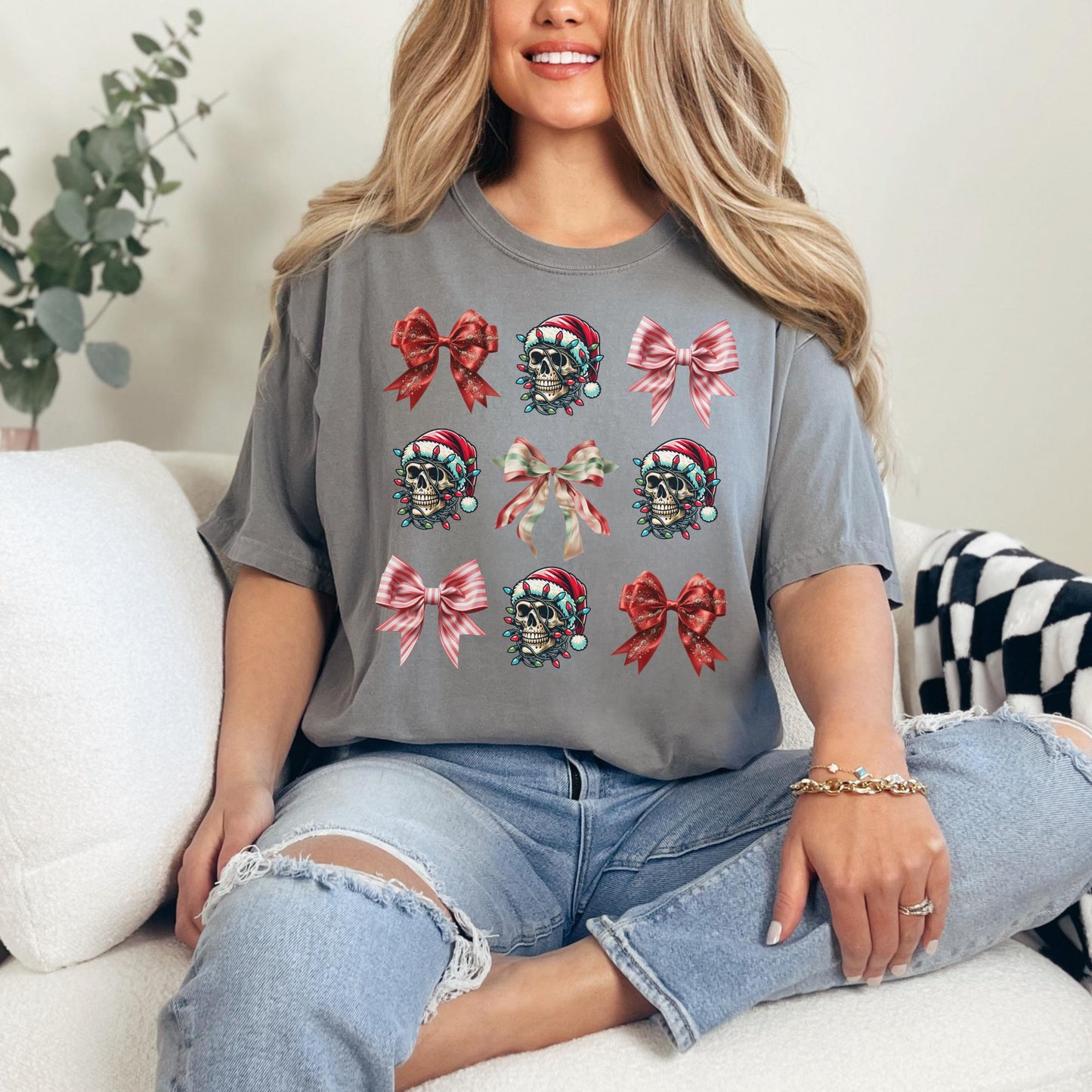 Christmas Coquette Skeleton Comfort Colors Shirt