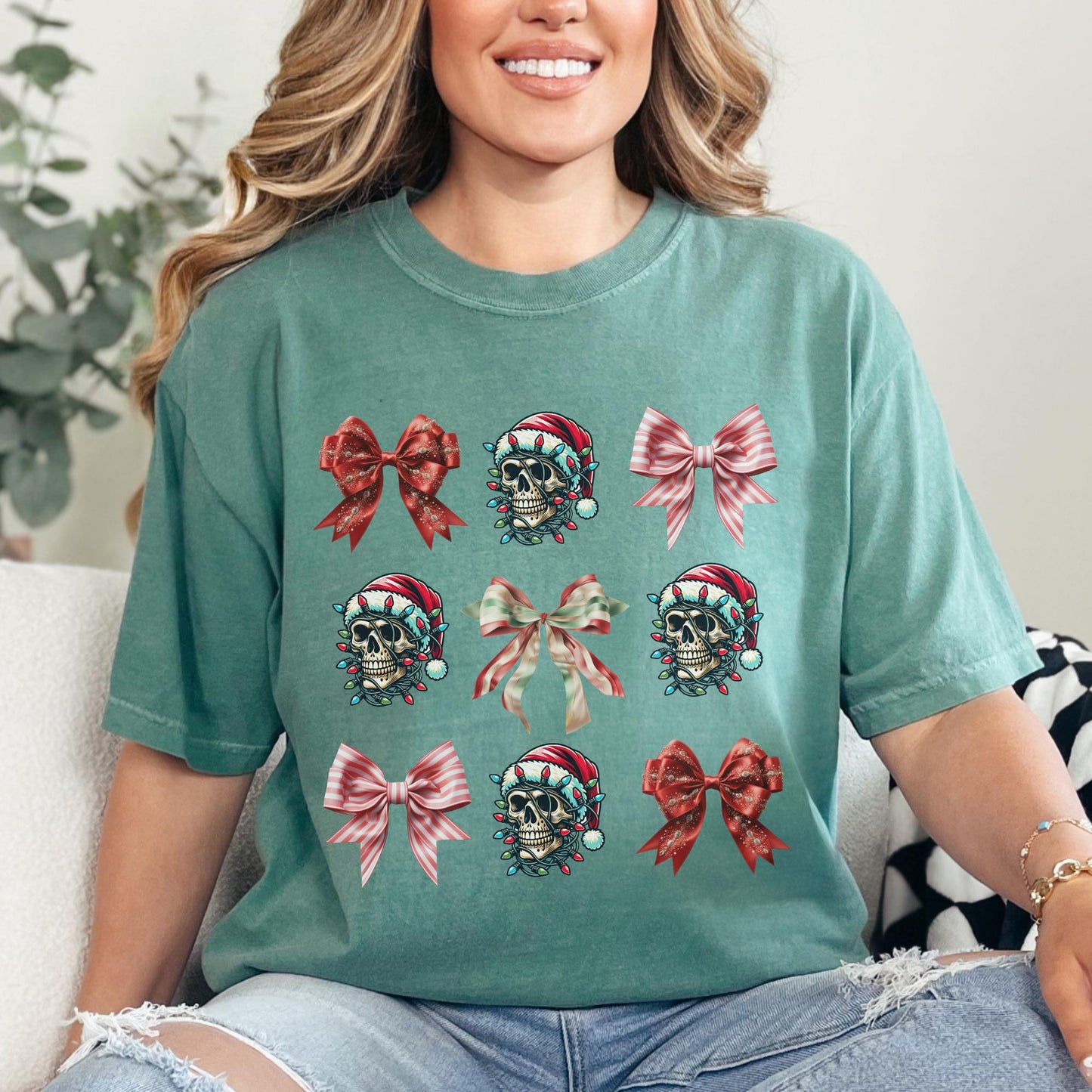 Christmas Coquette Skeleton Comfort Colors Shirt