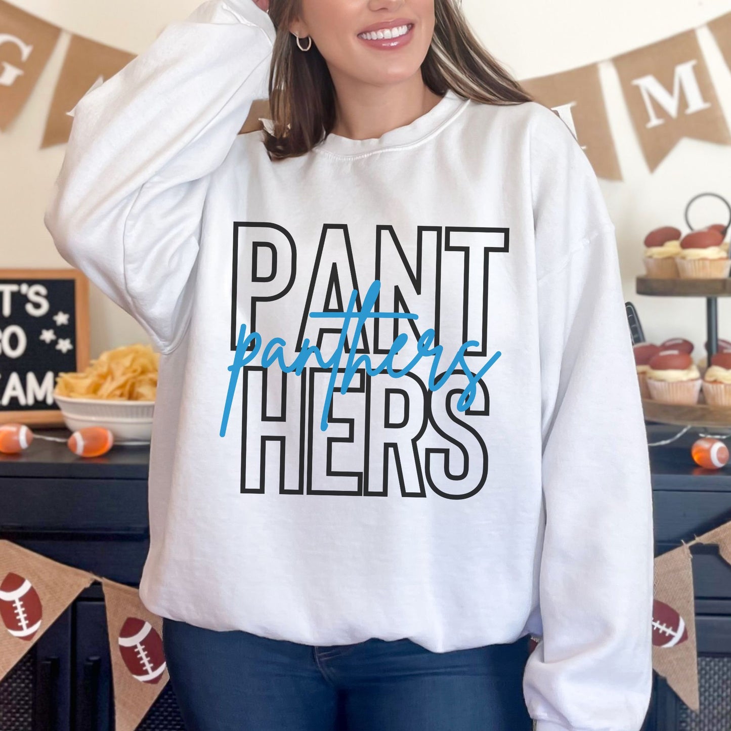 Trendy Panthers Football Game Day Sweatshirt for Tailgating, Panthers Crewneck, Panthers Football Sweatshirt, Gift For Panthers Fan