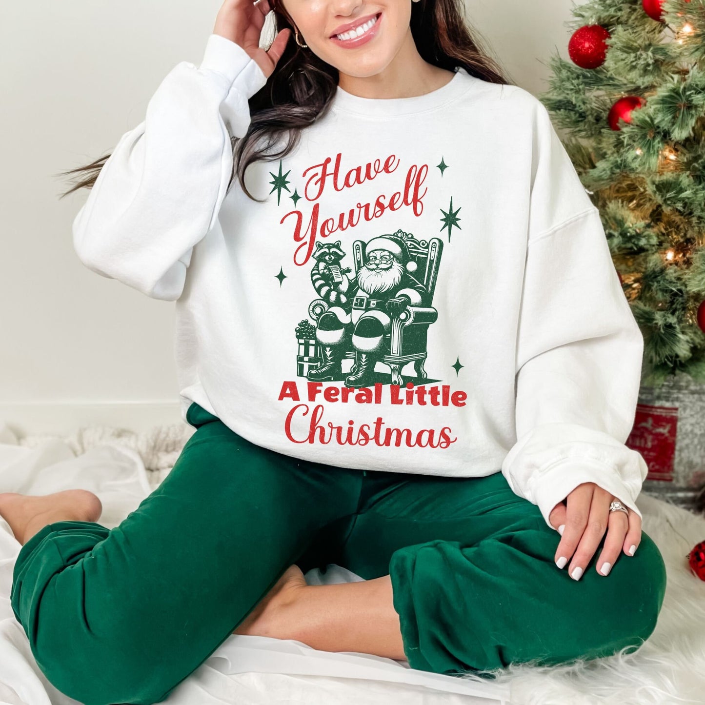 Have Yourself A Feral Little Christmas Raccoon Sweatshirt