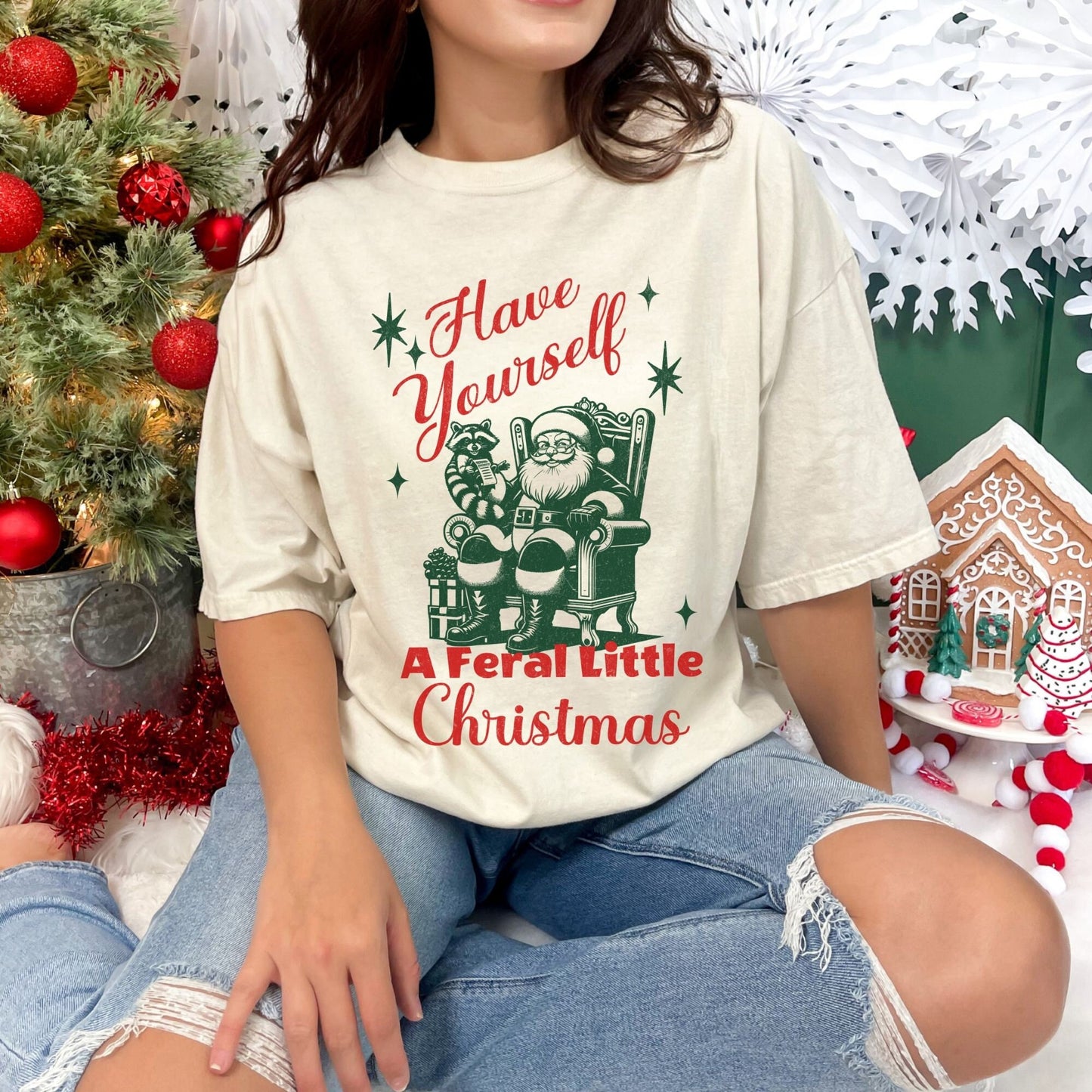 Have yourself a feral little christmas comfort colors shirt