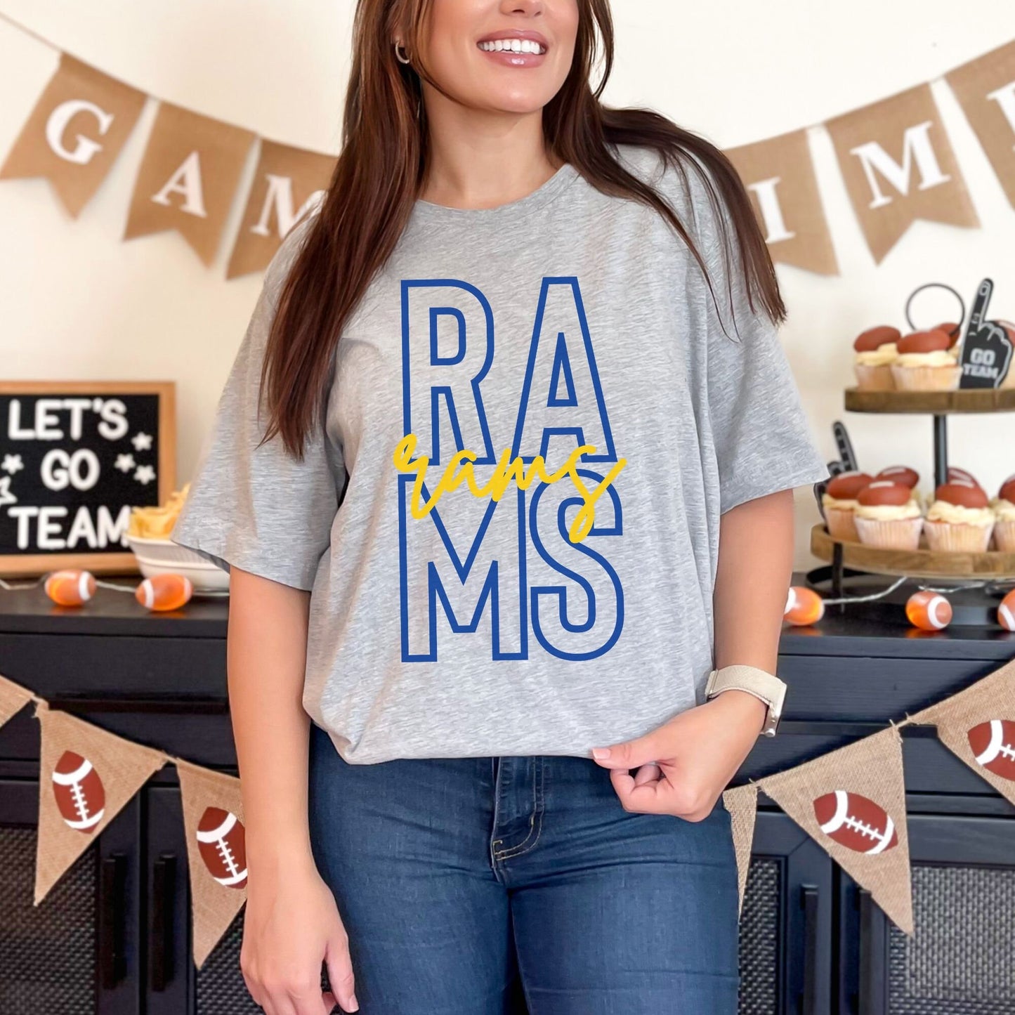 Trendy Rams Football Game Day Shirt for Tailgating, Rams T-shirt, Rams Football Tee, Gift For Rams Fan