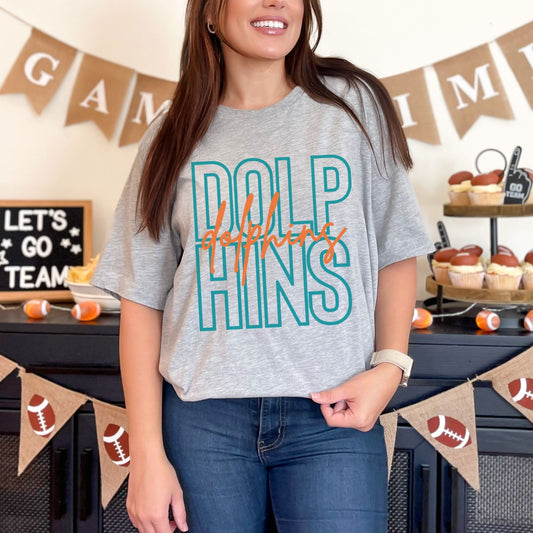 Trendy Dolphins Football Game Day Shirt for Tailgating, Dolphins T-shirt, Dolphins  Football Tee, Gift For Dolphins  Fan