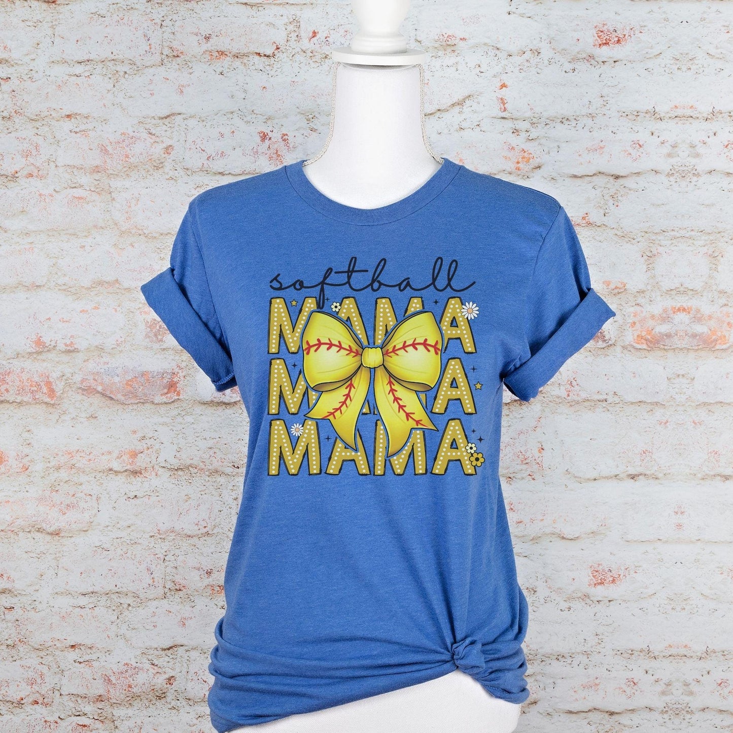 Custom Softball Mama Coquette Doodle Shirt