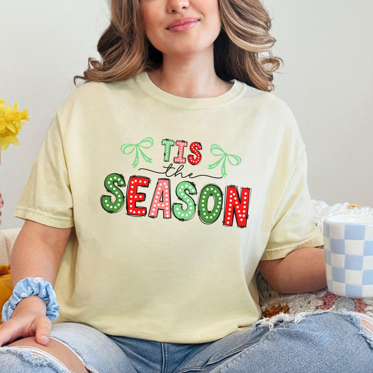 Tis the Season Christmas Doodle Comfort Colors Shirt,