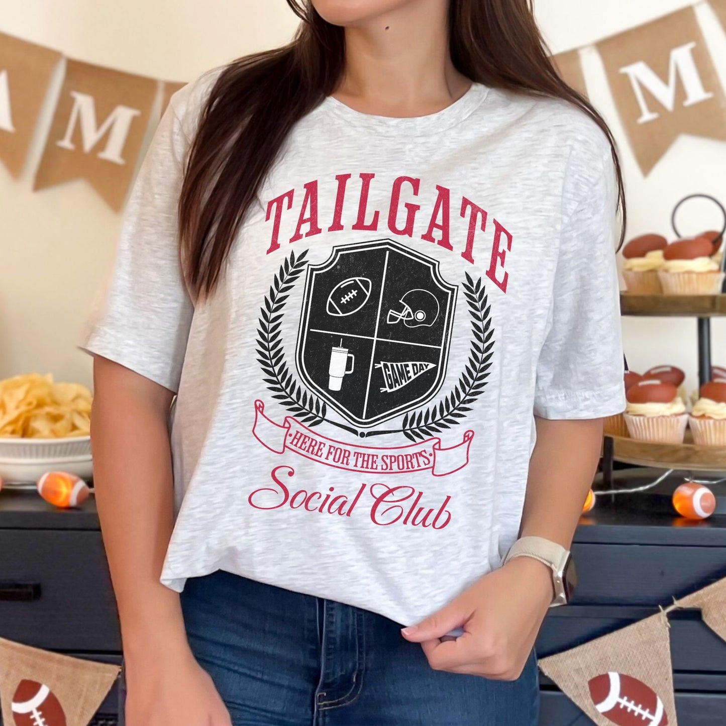 Trendy Tailgate Red and Black Football  Varsity Tailgating Shirt