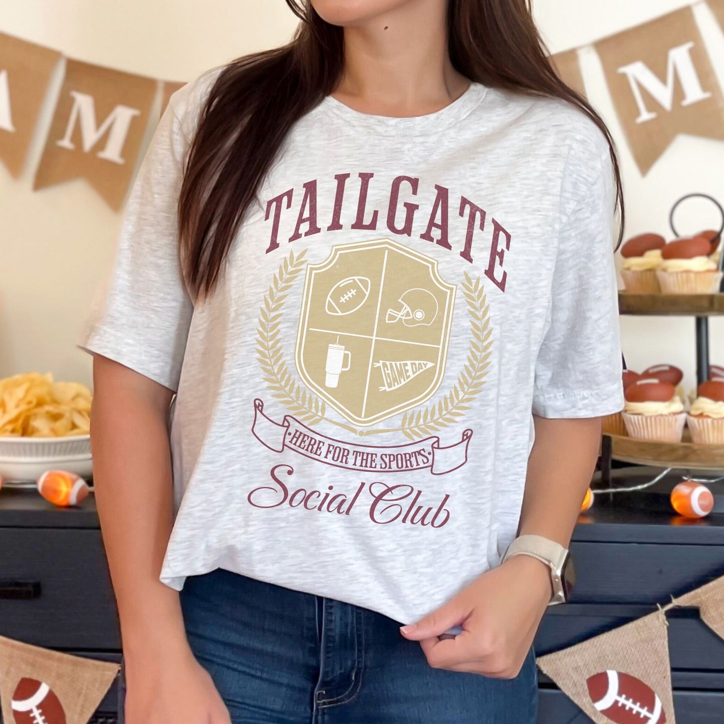 Burgundy and Gold Football Tailgate Gameday Shirt