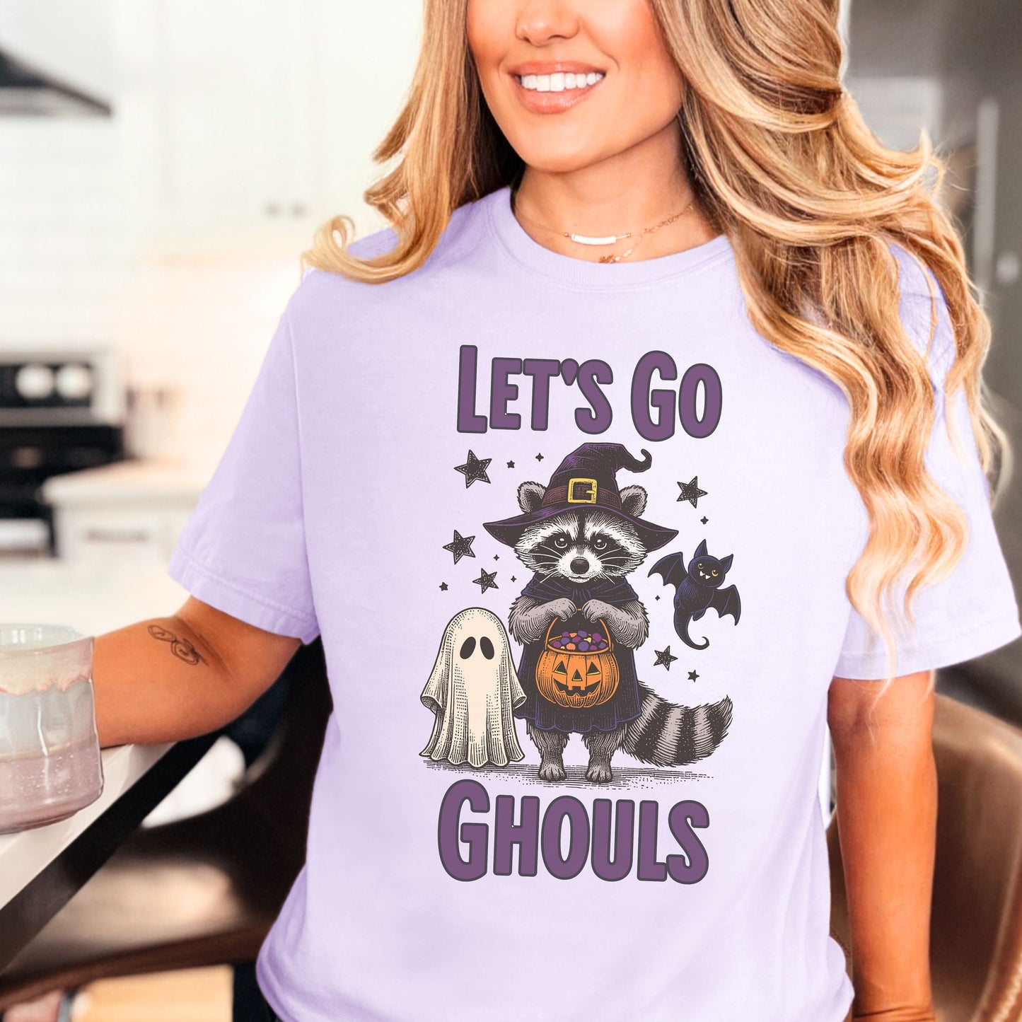 Let's Go Ghouls Raccoon Halloween Comfort Colors Shirt