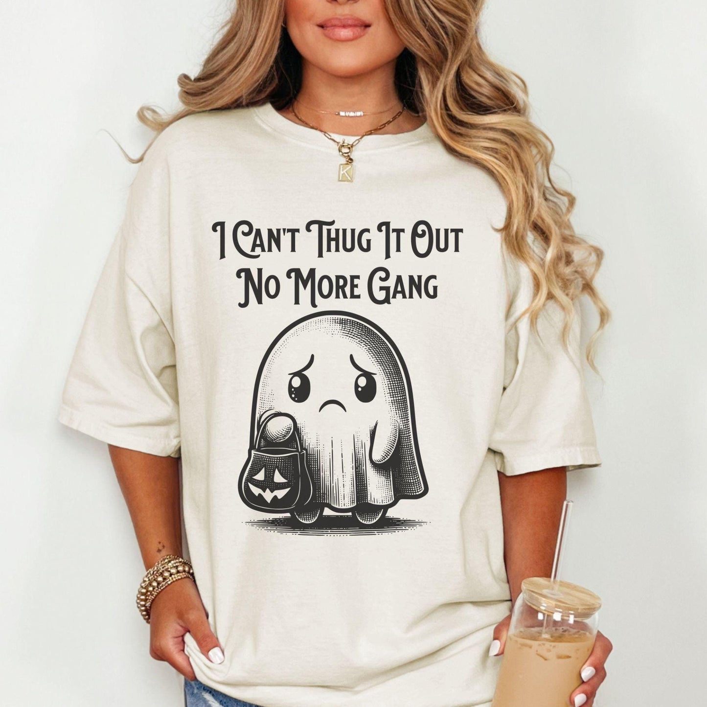 Halloween ghost i cant thug it out no more gnag comfort colors shirt