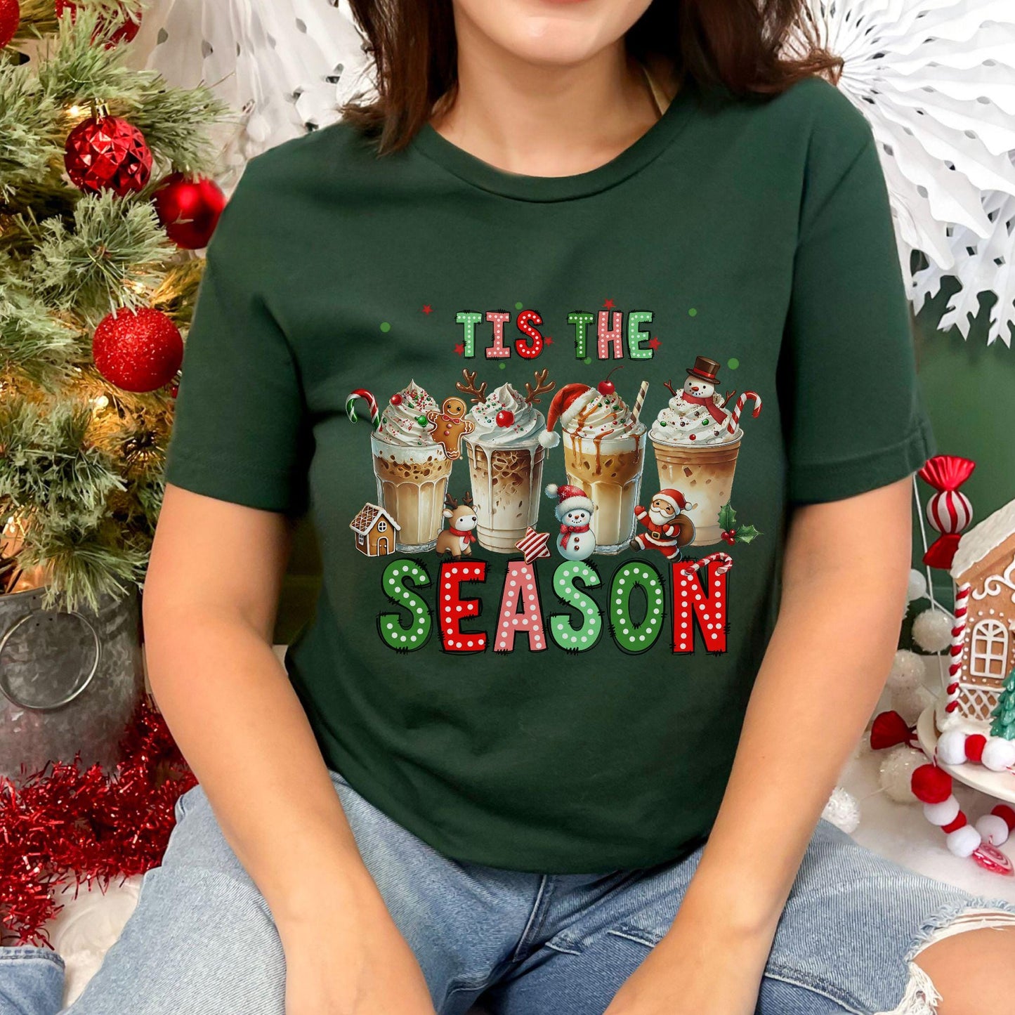 Tis the Season Chrsitmas Doodle Coffee Shirt