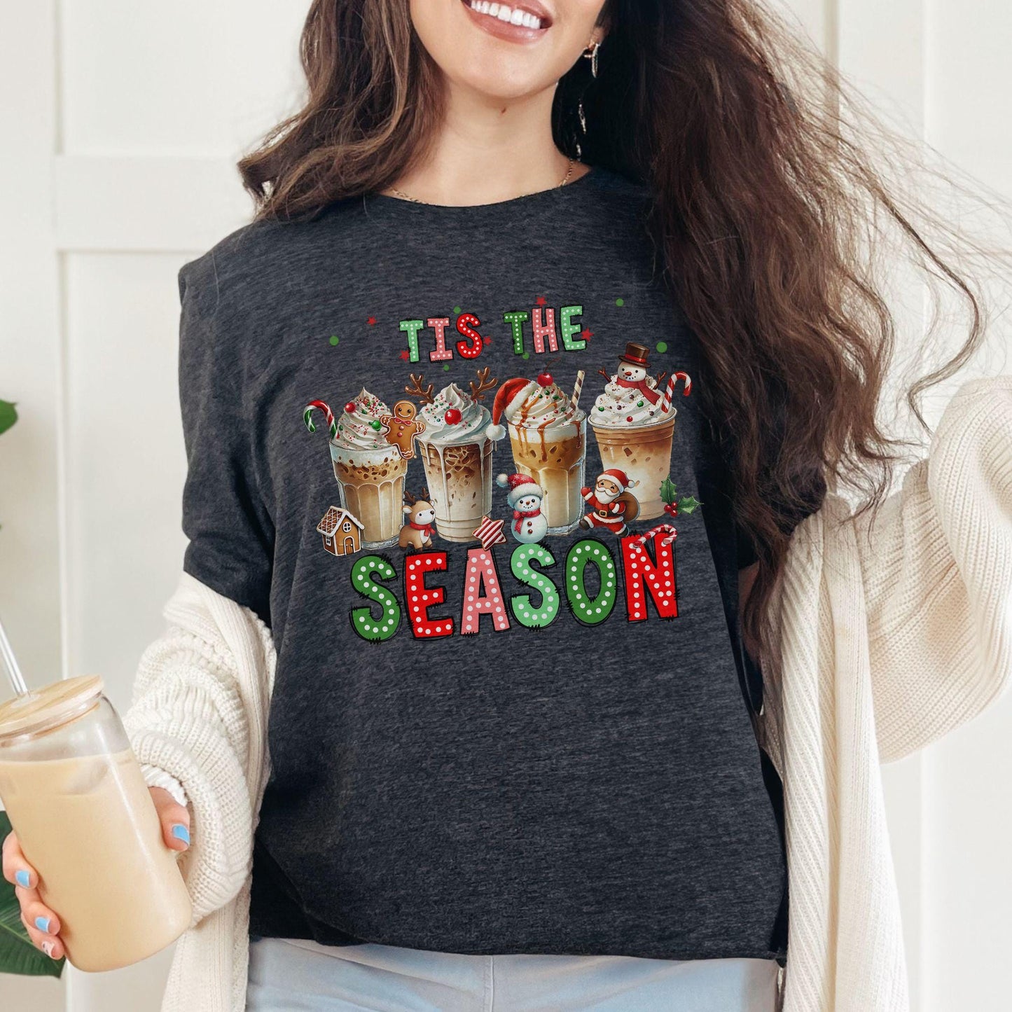 Tis the Season Chrsitmas Doodle Coffee Shirt