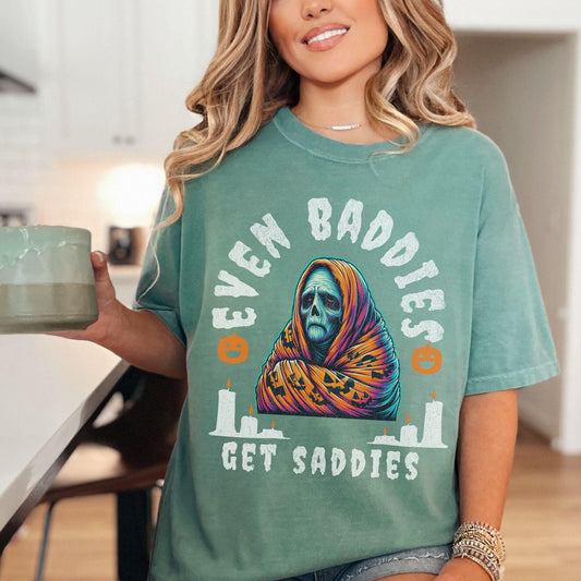 Even Baddies get saddies Zombie Halloween Comfort Colors Shirt