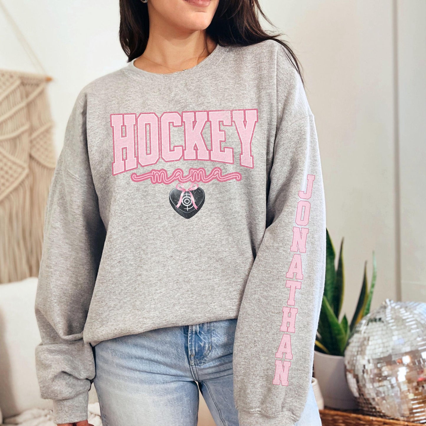 Custom Hockey Mom Sweatshirt - Soft Girl Game Day Shirt