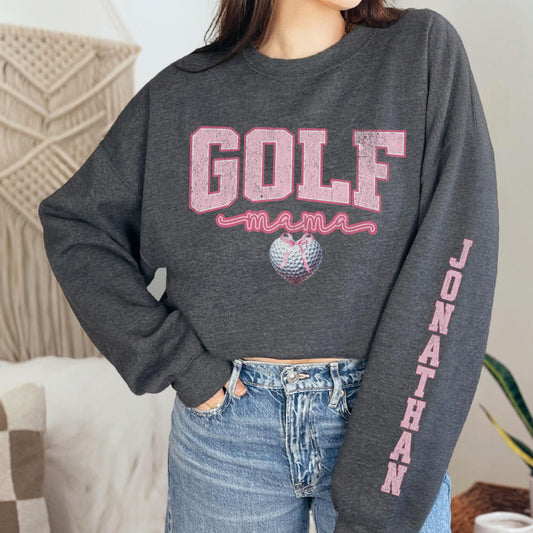 COQUETTE GOLF MAMA CUSTOM SLEEVE PRINT SWEATSHIRT