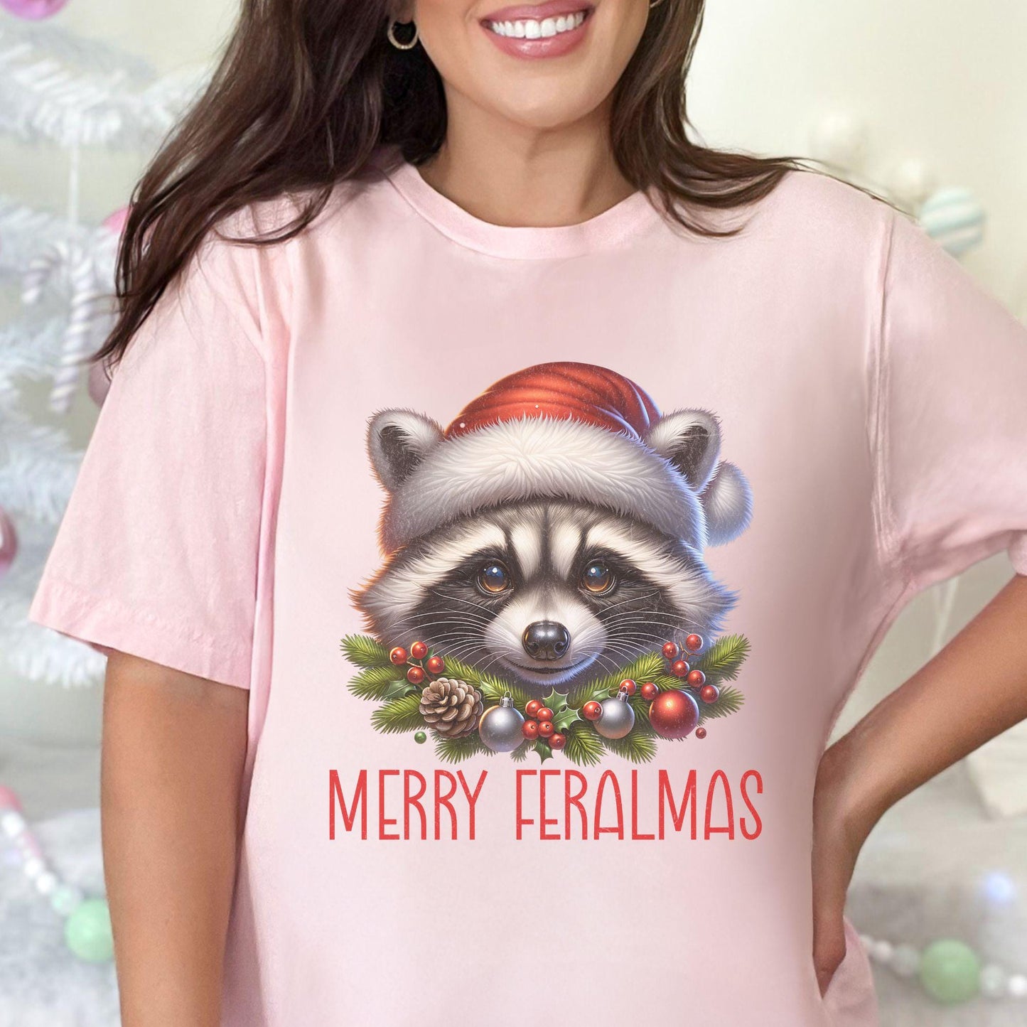 Merry Feralmas Raccoon Christmas Shirt