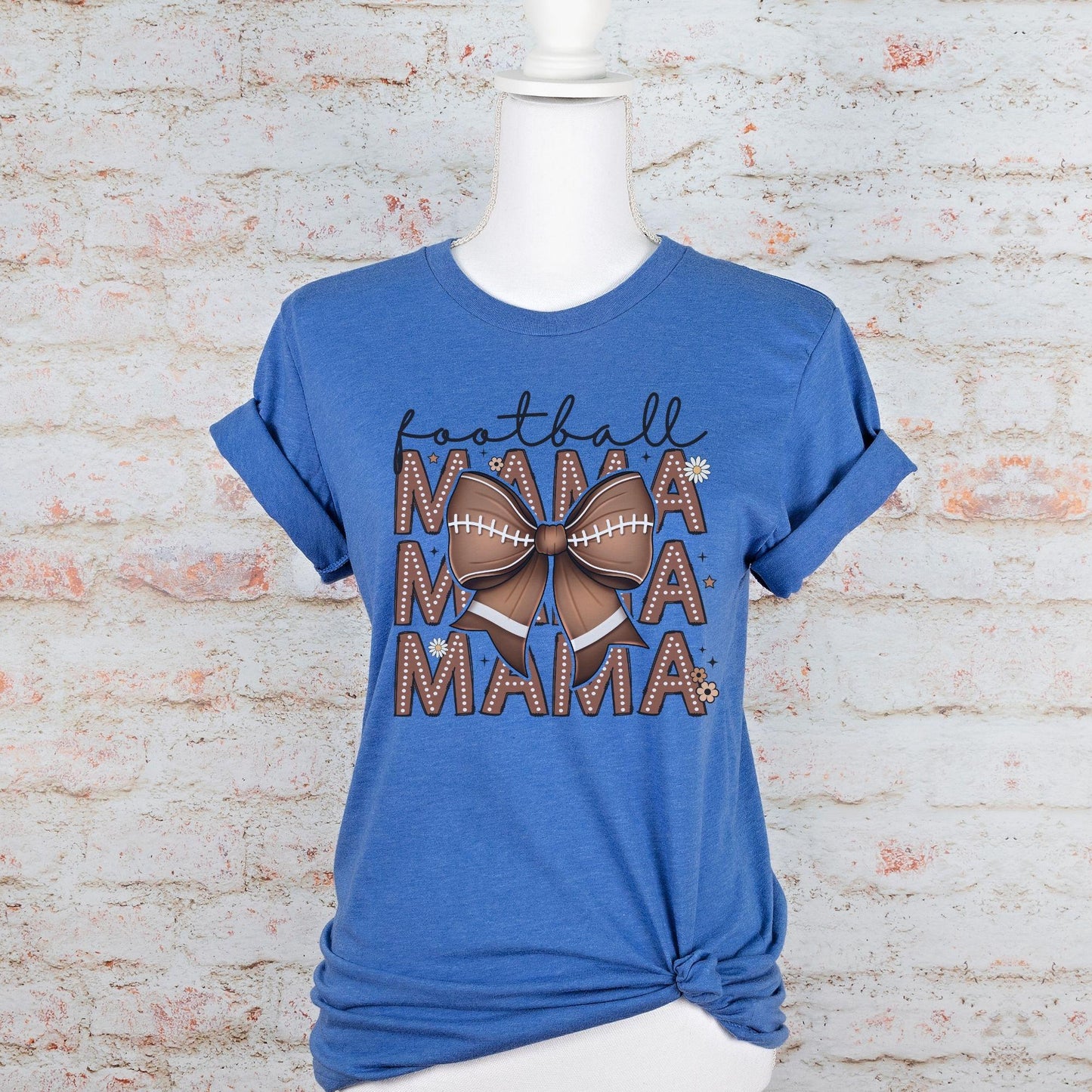 Custom Coquette Mom Football Shirt - Game Day Personalized Print Tee