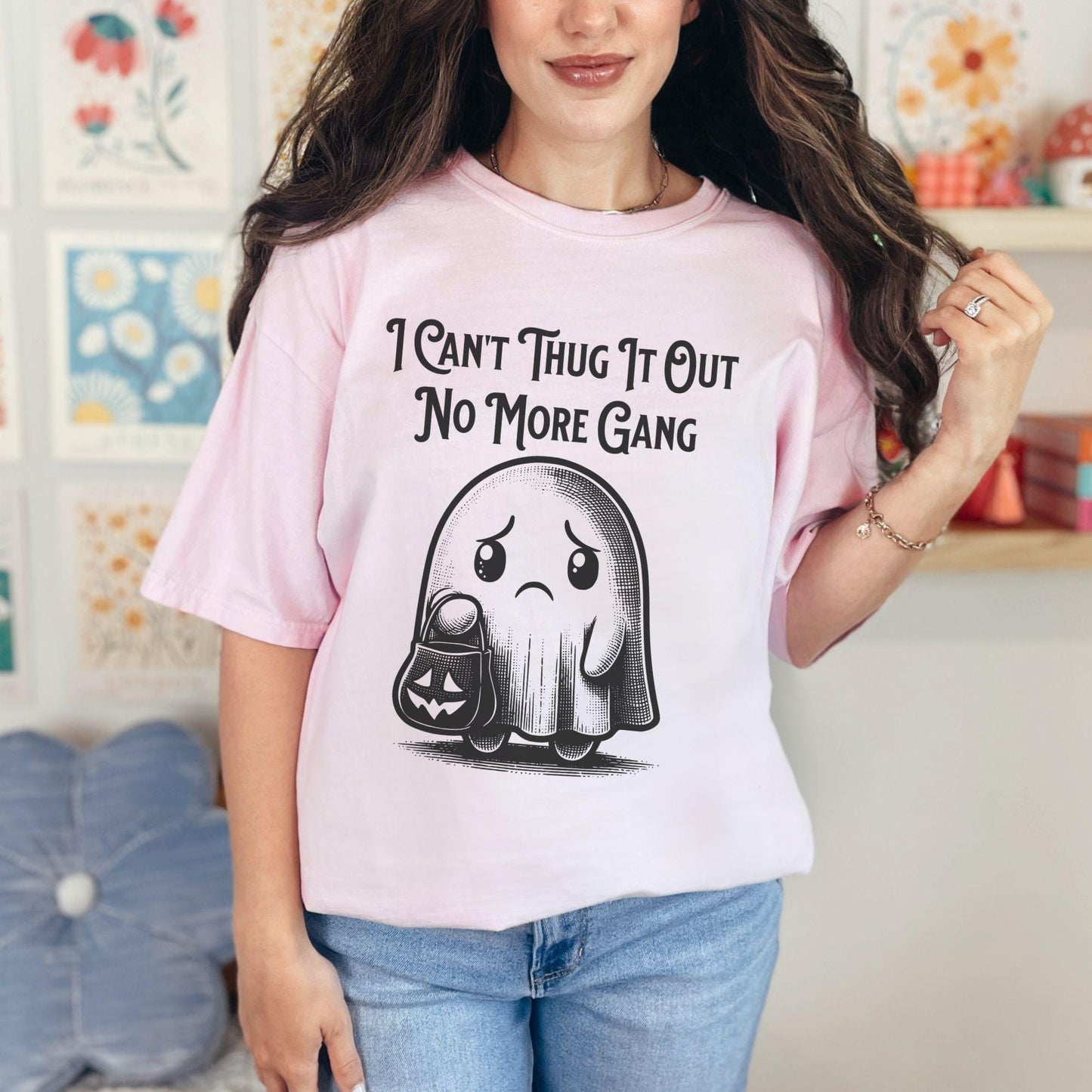 Funny Sarcastic Halloween Ghost Thug It Out Comfort Colors Oversized Shirt