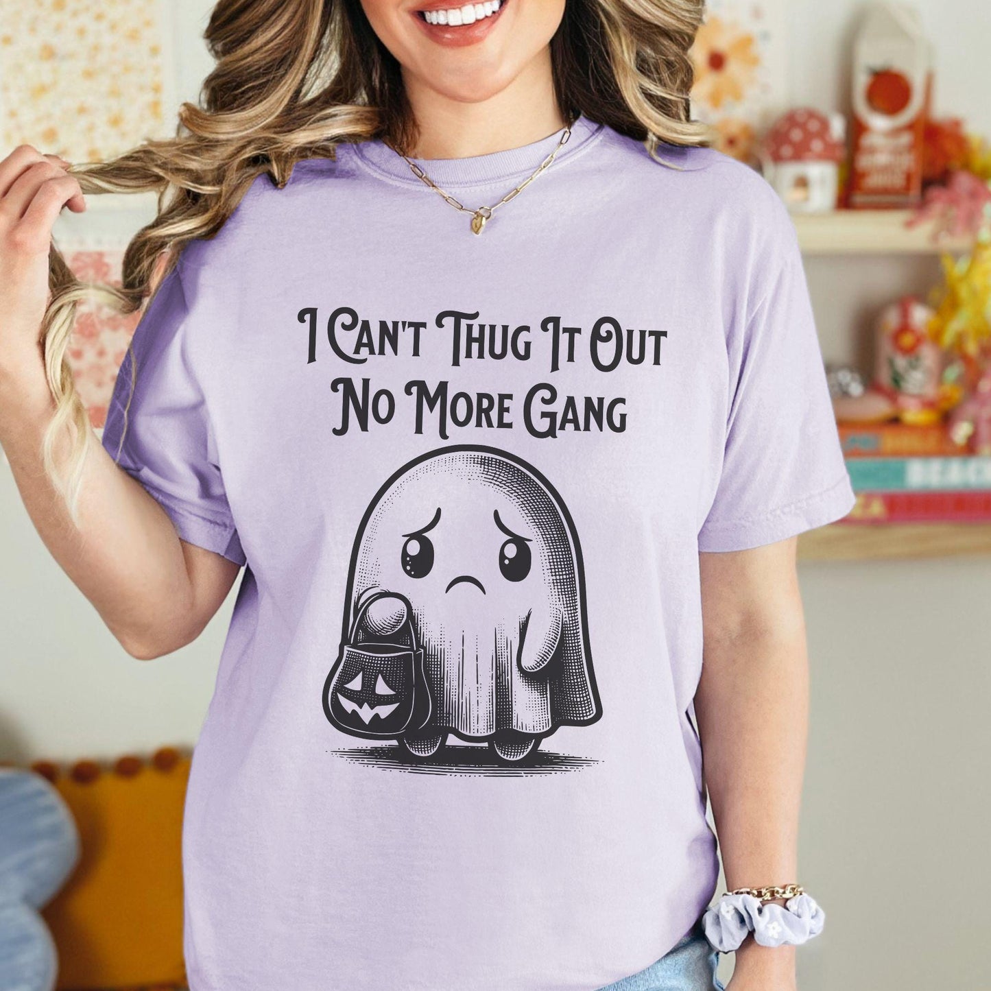 Funny Sarcastic Halloween Ghost Thug It Out Comfort Colors Oversized Shirt