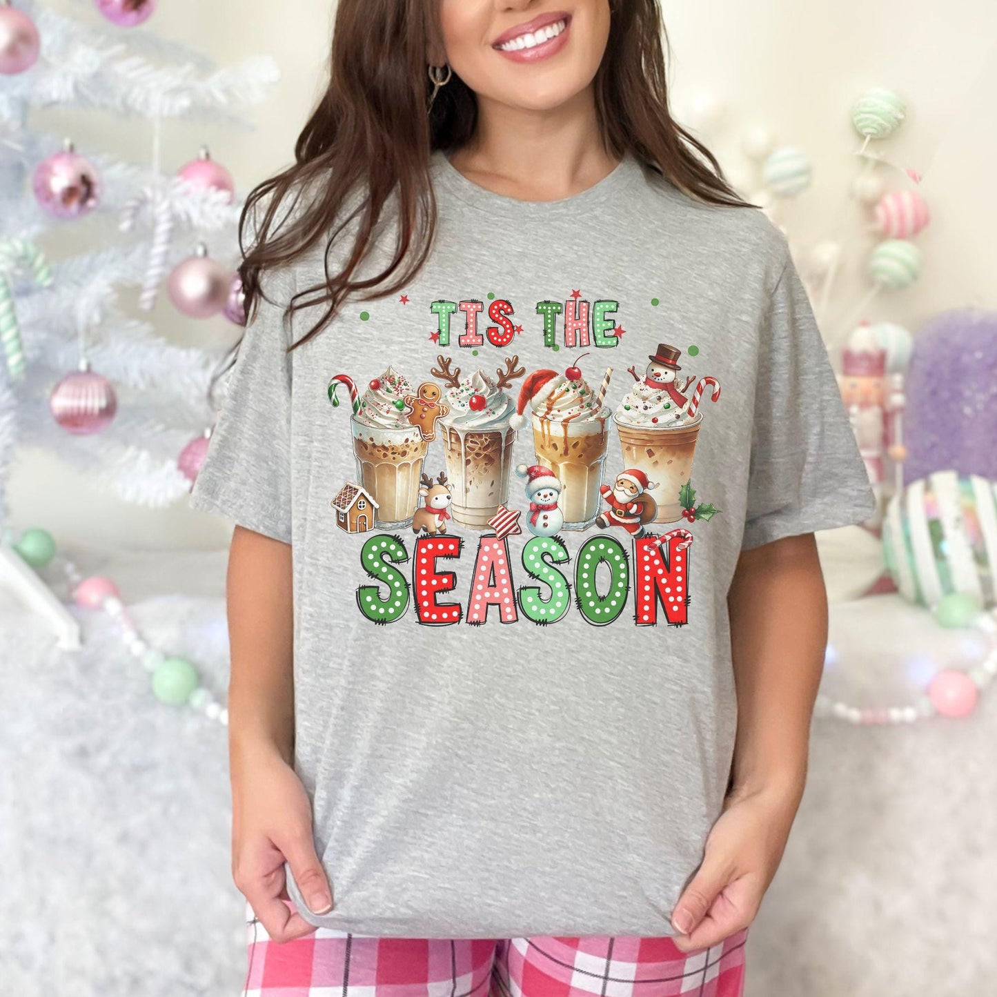 Tis the Season Chrsitmas Doodle Coffee Shirt