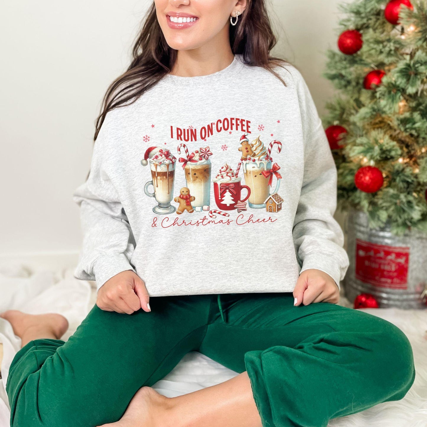 I run on coffee and christmas cheer coffee lover sweatshirt