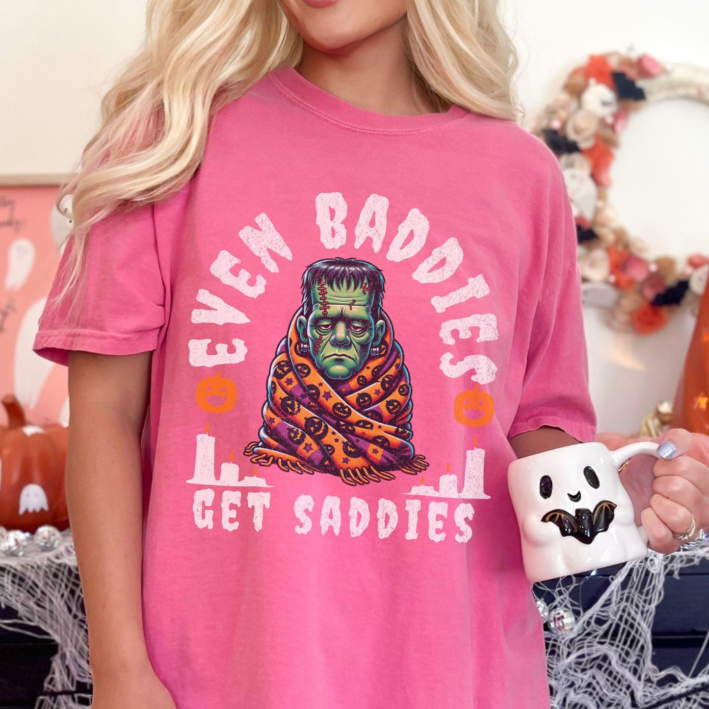 Halloween Even Baddies Get Saddies Comfort Colors Shirt