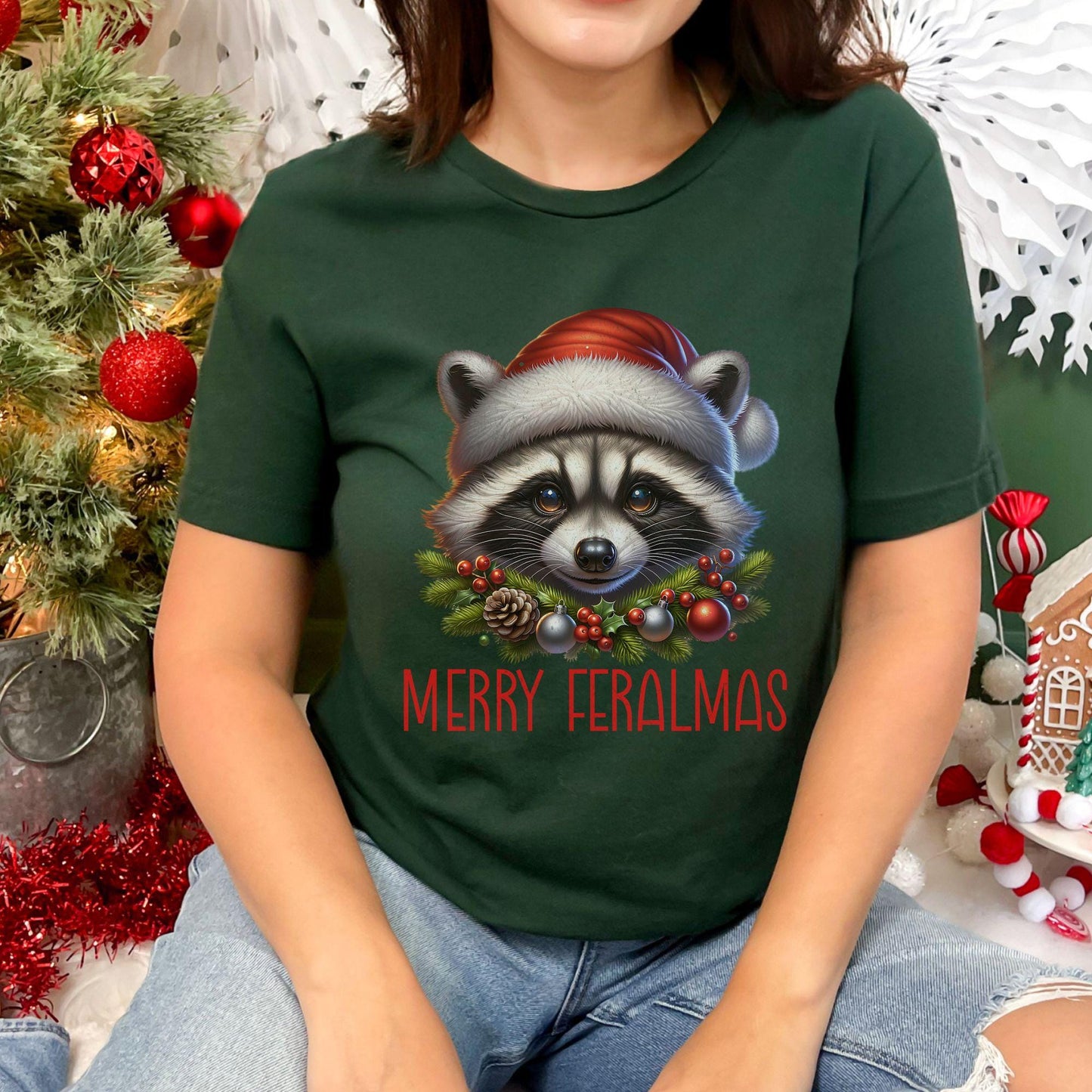 Merry Feralmas Raccoon Christmas Shirt