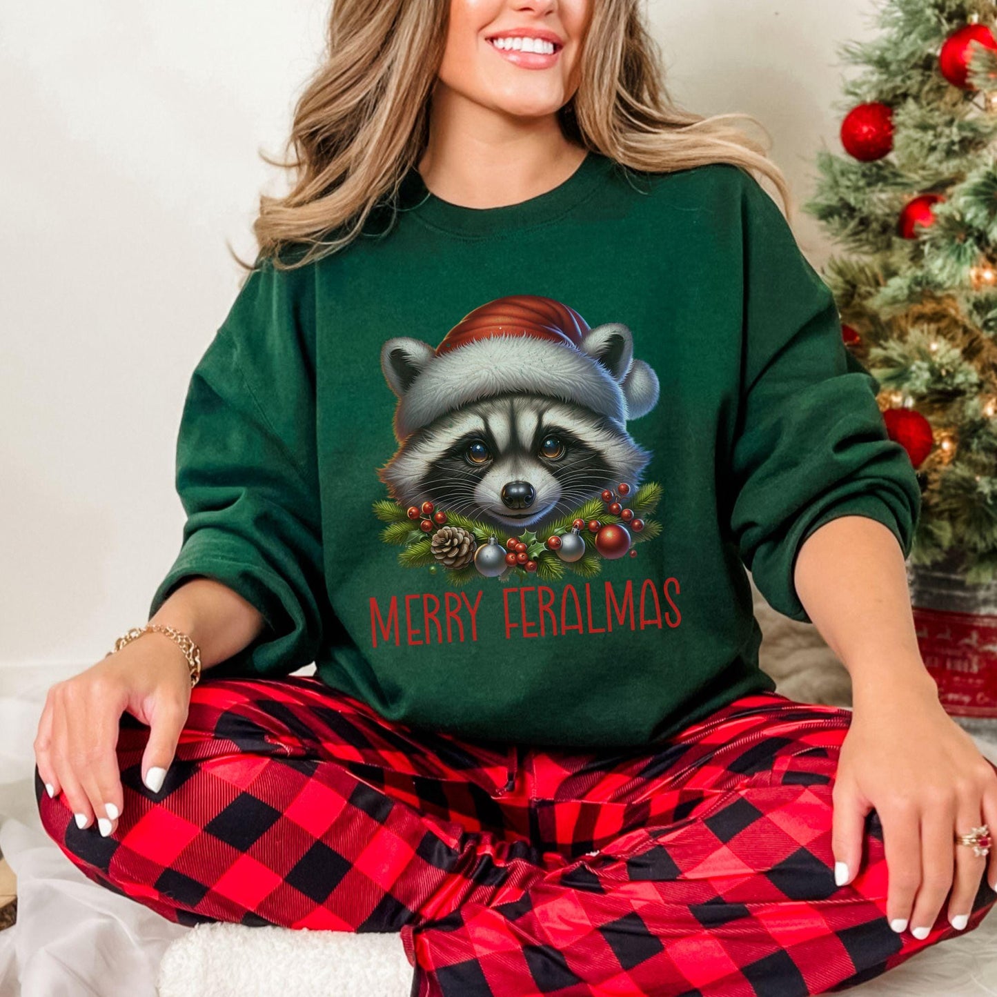 Merry Feralmas Raccoon Christmas Sweatshirt