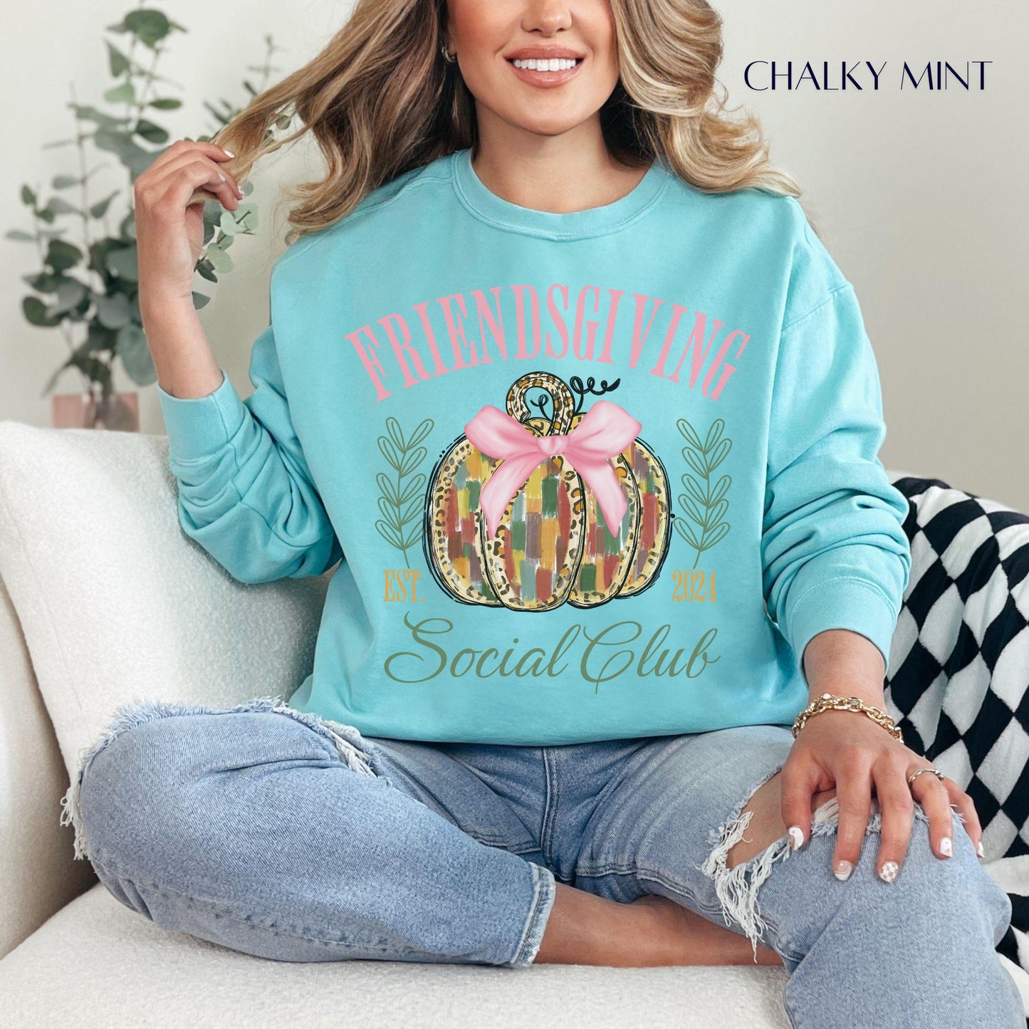 Friendsgiving Social Club 2024 Comfort Colors Sweatshirt, Thanksgiving Fall T-shirt, Happy Friendsgiving Group Shirts, Thanksgiving Matching